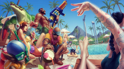 英雄聯(lián)盟泳池派對全員同人桌面壁紙1下載高清大圖預(yù)覽1920&times;1200_游戲壁紙下載